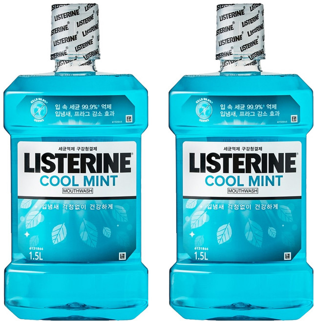 리스테린 쿨민트 구강청결제, 1.5L, 2개