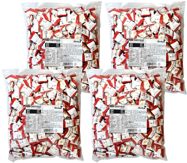럭키세븐 오트밀 미니 바이트, 888g, 4개 - 쿠팡