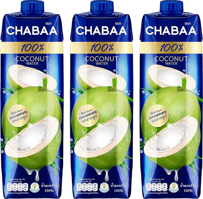 CHABAA 啜吧 100%椰子汁, 1L, 3瓶
