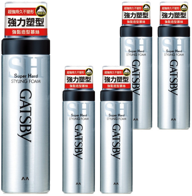 GATSBY 台灣公司貨 強黏造型慕絲, 185g, 5瓶