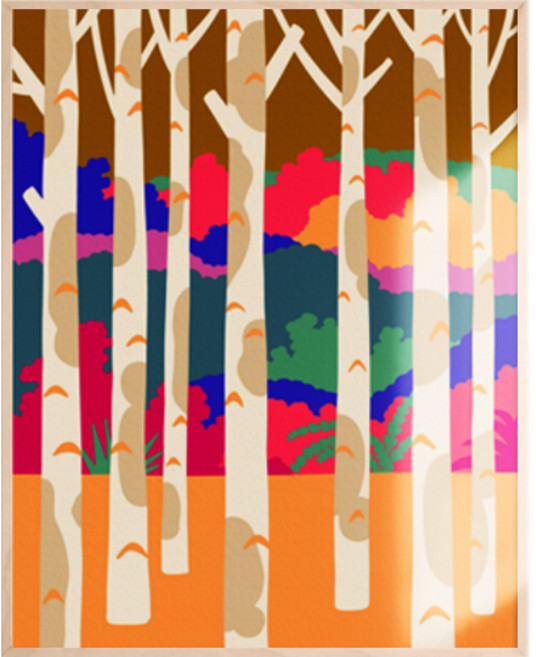 아트조이 물감 2배 DIY 명화그리기 40 x 50 cm, 황금빛 자작나무 숲 골드펄, 1개