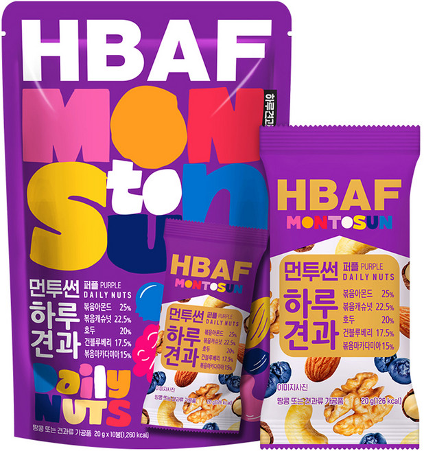 바프 먼투썬 하루견과 퍼플 믹스넛, 200g, 1개