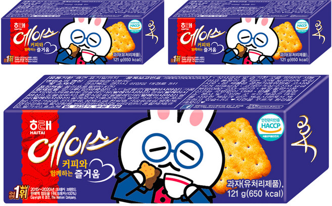 해태제과 에이스 과자, 121g, 3개
