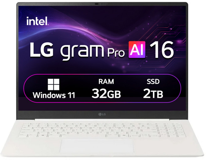 LG전자 2026 그램 Pro AI 16 코어Ultra7 방문설치, 에어로미늄 화이트, 2TB, 32GB, WIN11 Home, 16Z90U-KU7EK