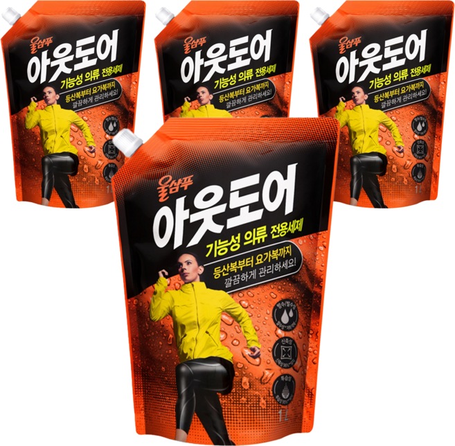 울샴푸 아웃도어 울세제 리필, 1L, 4개