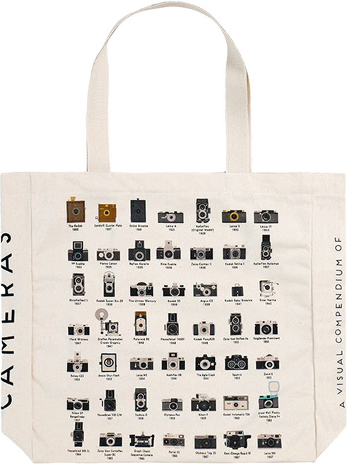 純棉大容量多用途復古相機帆布包 側背包, 側背式 米色, 1個