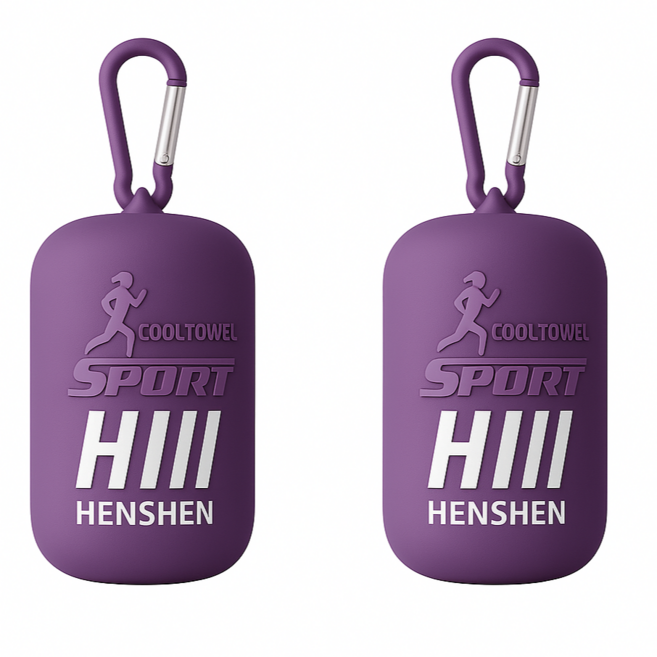 헨센 휴대용 스포츠 슬림 타올, 퍼플, 2개