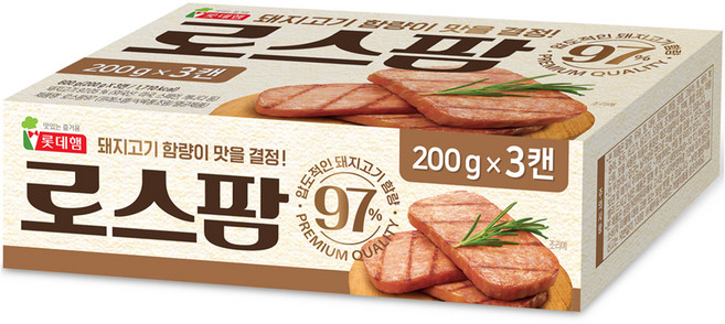 LOTTE 樂天 午餐肉罐頭, 200g, 3罐