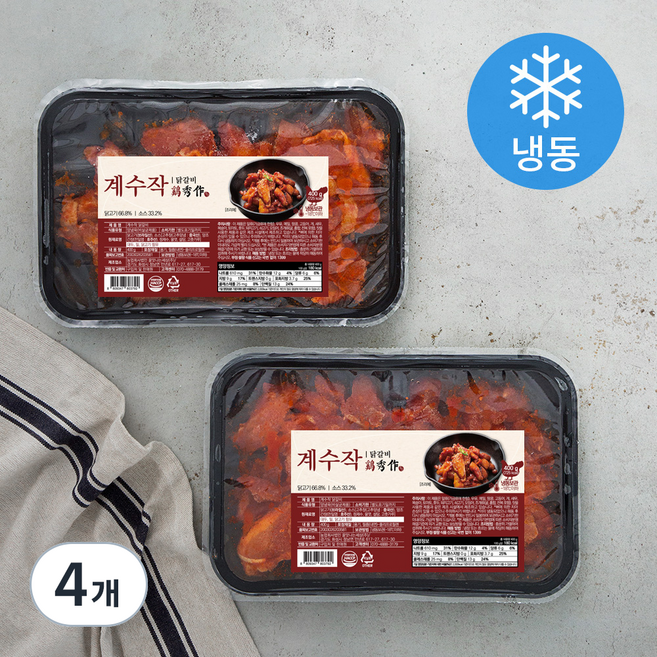 계수작 닭갈비 (냉동), 400g, 4개