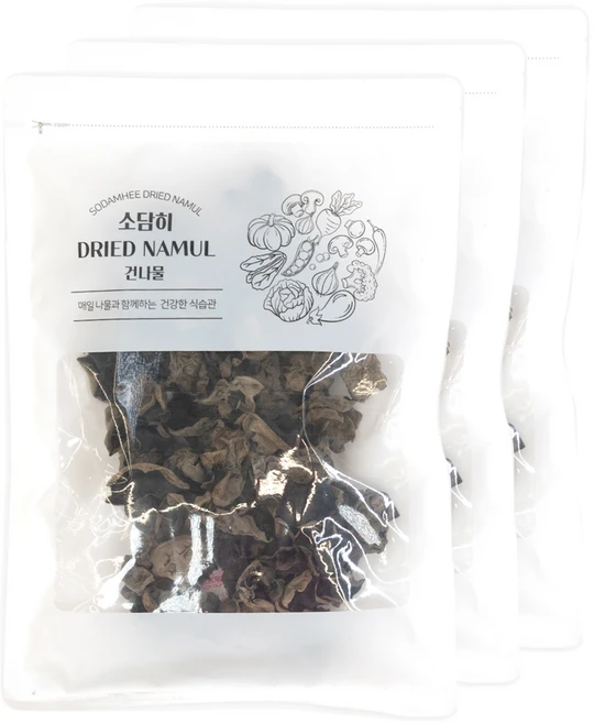 소담히 건조 흑목이버섯, 100g, 3개 - 쿠팡