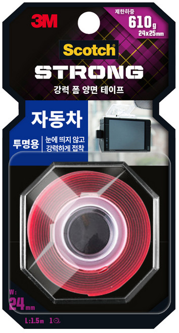 스카치 3M 자동차 투명용 폼 양면 테이프, 1개