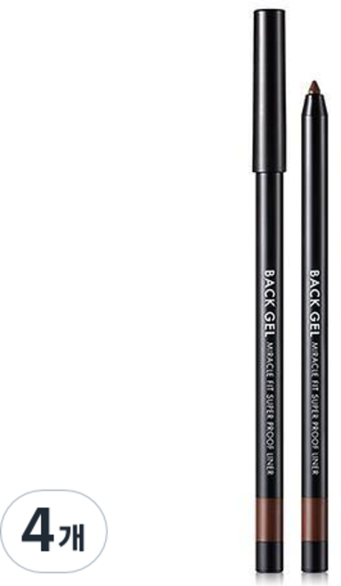 TONYMOLY 亮澤凝膠奇蹟防水超強眼線筆 0.5g, 01 純粹黑, 4個