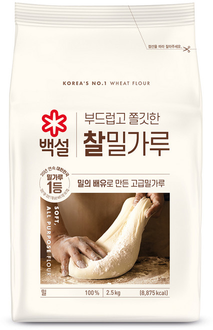 백설 찰밀가루, 2.5kg, 1개