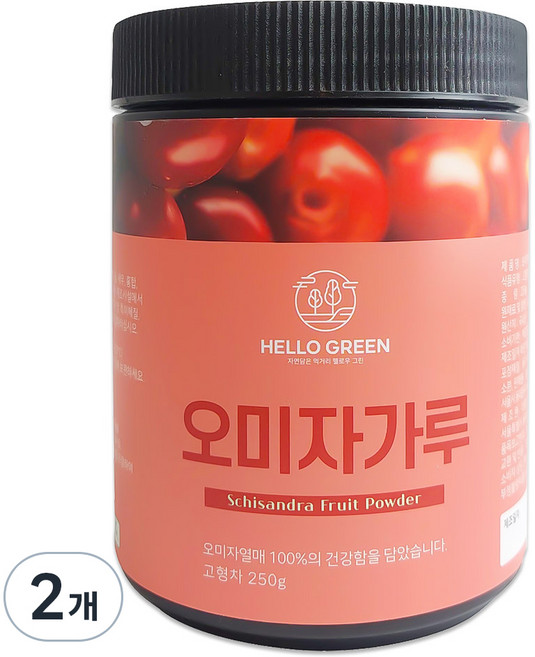 헬로우그린 오미자 가루, 250g, 2개