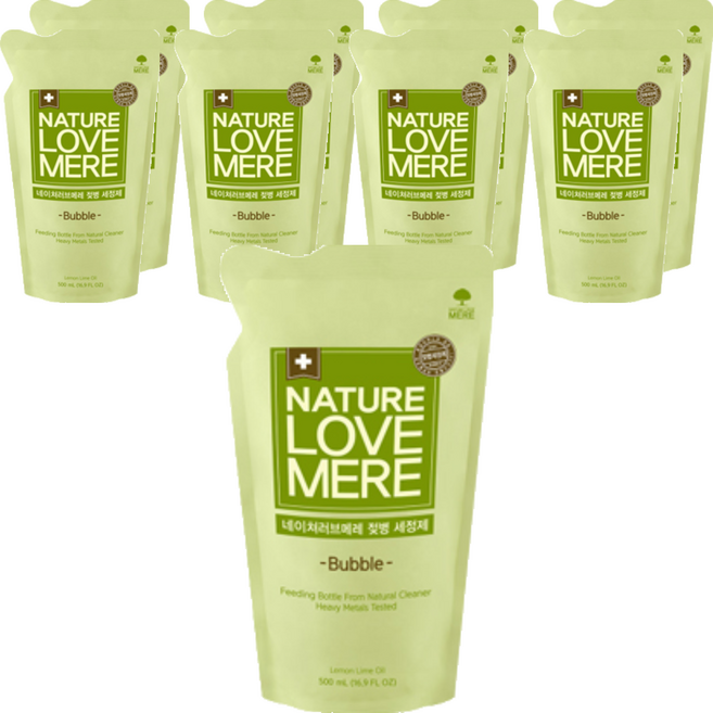네이쳐러브메레 젖병세정제 거품 리필, 500ml, 9개