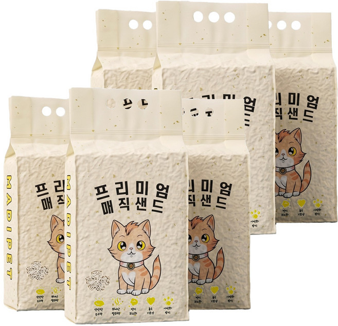 메디펫 고양이 매직 프리미엄 두부 모래, 10L, 6개, 무향