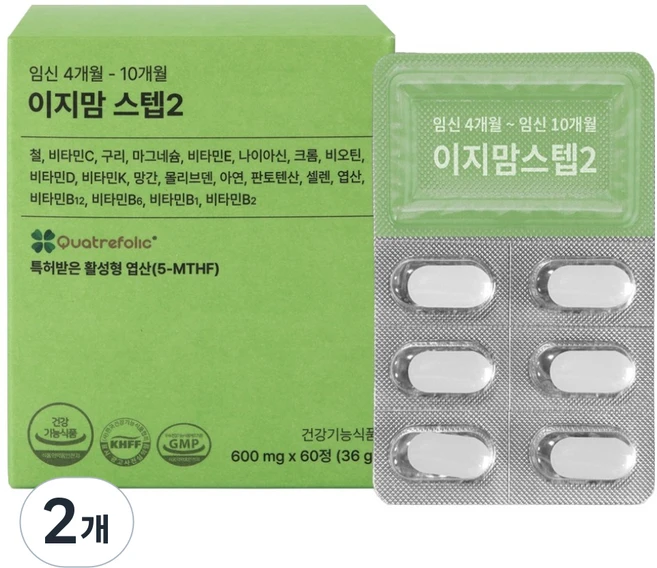 이지맘 스텝2 36g, 60정, 2개 - 쿠팡