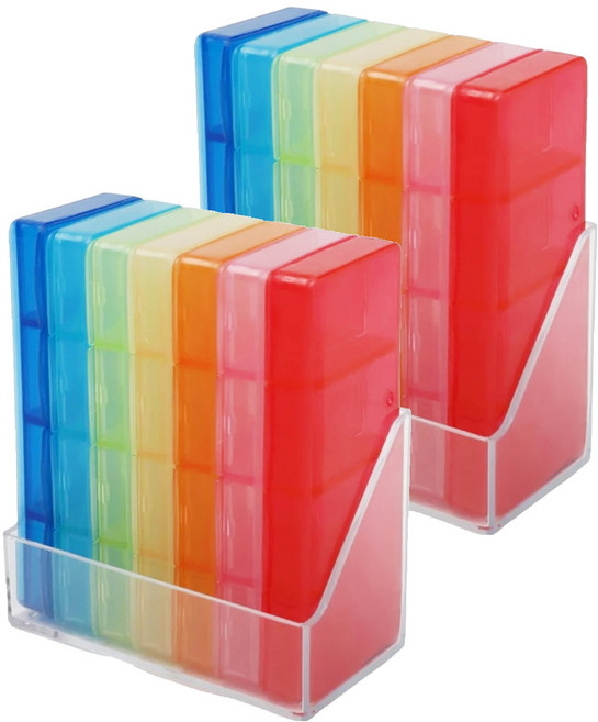 YAMADA 山田化學 藥盒 84 x 36 x 10mm 七彩 一日四次, 2組