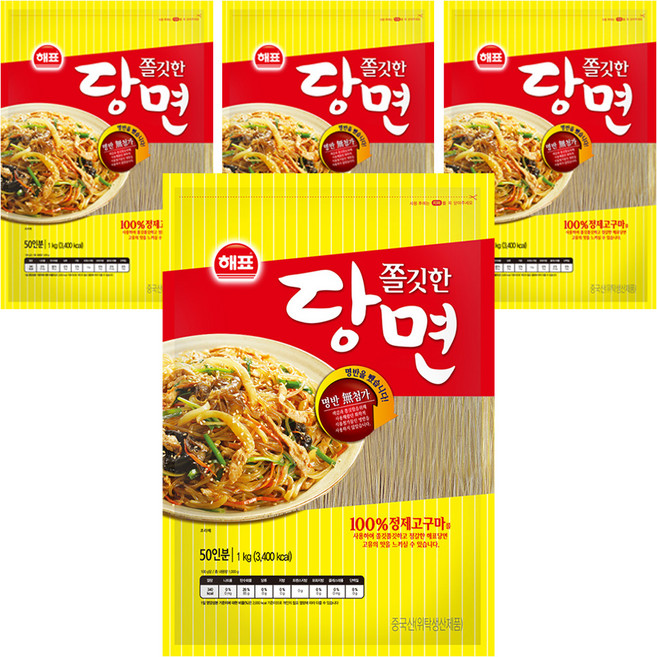해표 쫄깃한 당면, 1kg, 4개