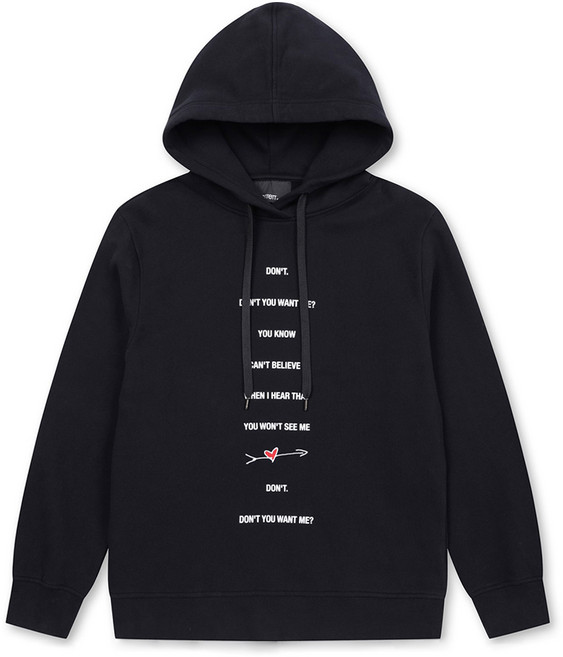 닐바렛 슬림 큐피드 프린트 보온 후드 티셔츠 NHTSW23001BKX