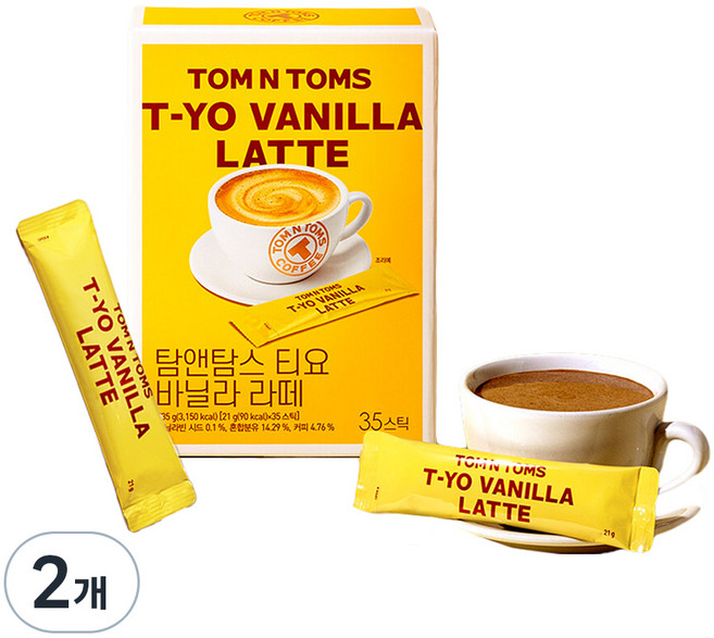 탐앤탐스 티요 바닐라 라떼, 21g, 35개입, 2개