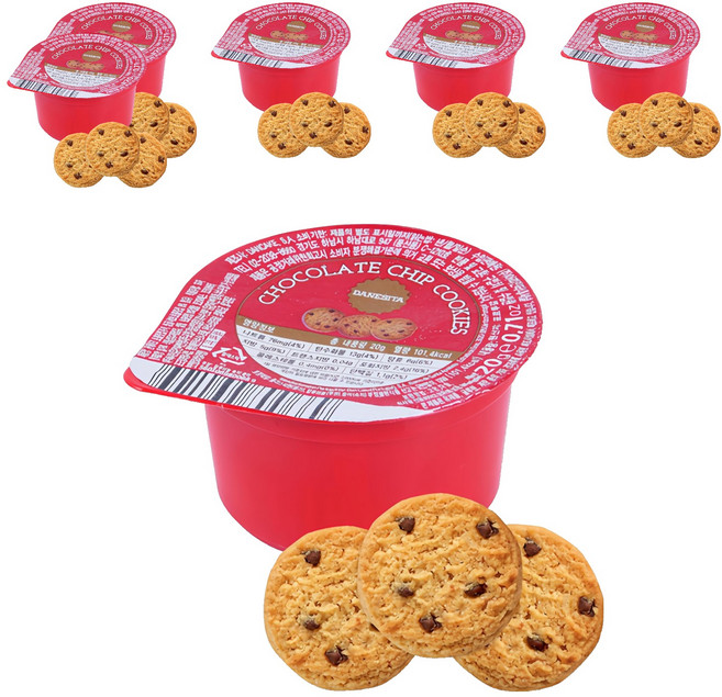 다네시타 댄케이크 초콜릿칩 쿠키 싱글서브, 20g, 6개