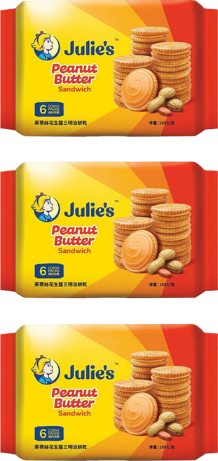Julie's 茱蒂絲 花生醬三明治餅乾, 180g, 3包