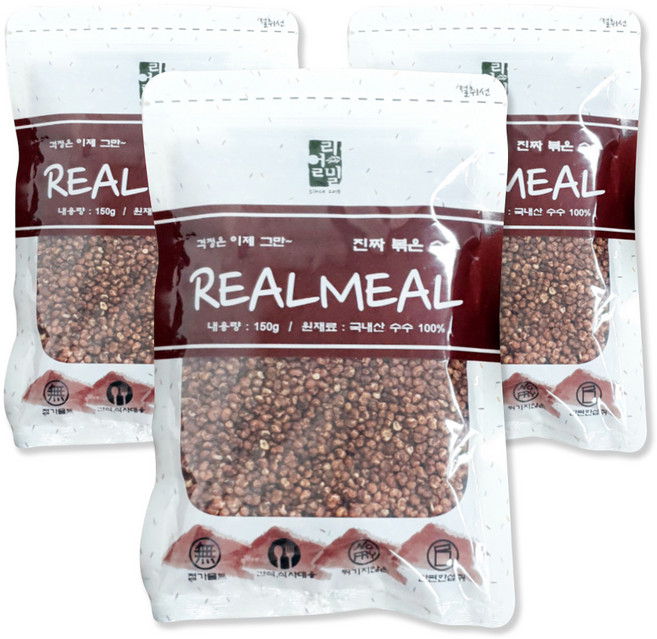 리얼밀 볶은 수수, 150g, 3개