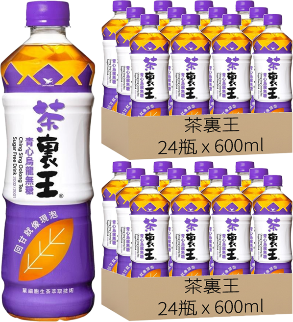 茶裏王 青心烏龍茶無糖, 600ml, 48瓶