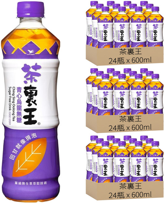 茶裏王 青心烏龍茶無糖, 600ml, 72瓶