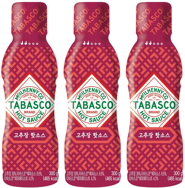 타바스코 고추장 핫소스, 3개, 300g