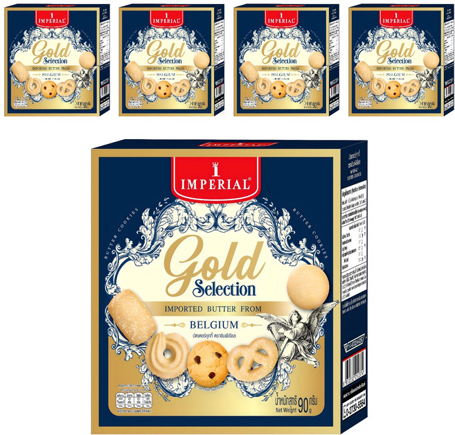 임페리얼쿠키 골든 셀렉션 벨기에 스낵, 5개, 90g