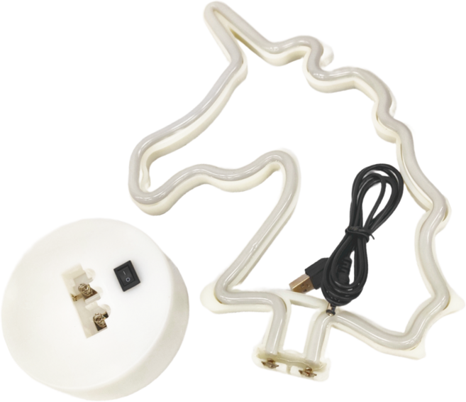 半島良品 INS造型霓虹燈LED擺飾燈 USB供電, 獨角獸 白色