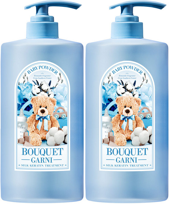 부케가르니 실크 케라틴 트리트먼트 베이비파우더, 1L, 2개