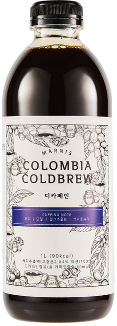 마르니스 디카페인 콜드브루 원액 1L 콜롬비아, 단품, 1개
