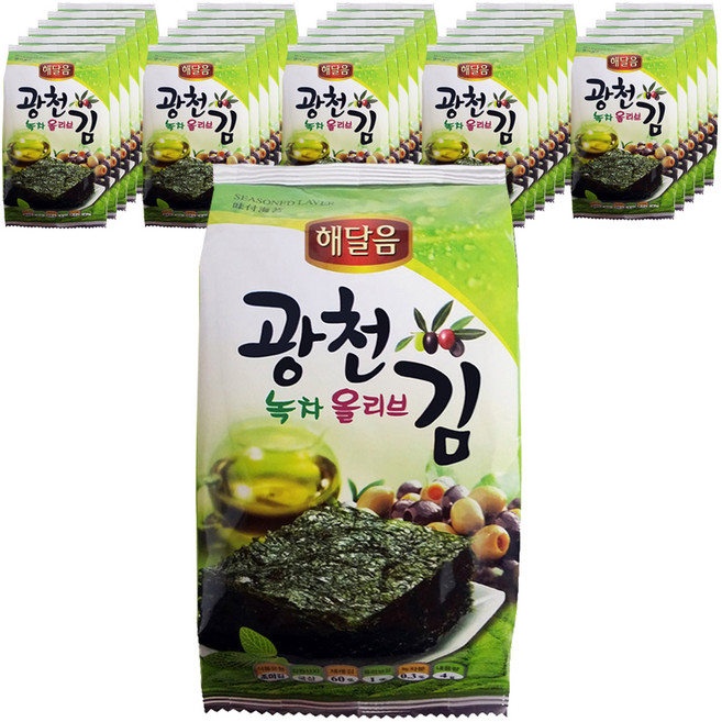 해달음 광천 녹차올리브 도시락김, 4g, 64개