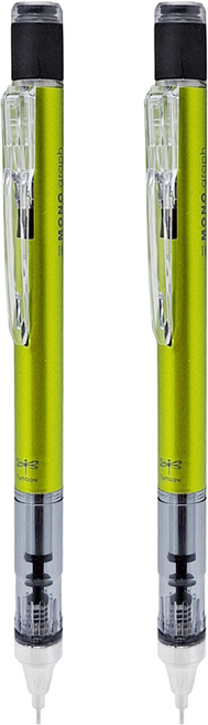 Tombow 蜻蜓牌 MONO graph自動鉛筆 基本色系 DPA-132E 萊姆綠, 0.5mm, 2支