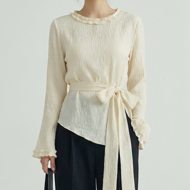 Paperments Jeka 寬鬆版型腰部綁帶罩衫 13813