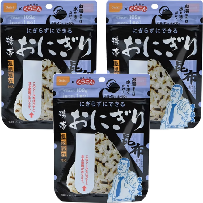 Onisi 尾西 沖泡即食昆布飯糰, 42g, 3個