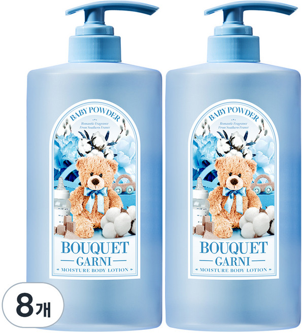 부케가르니 모이스처 바디로션 베이비파우더향, 1L, 8개