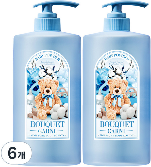 부케가르니 모이스처 바디로션 베이비파우더향, 1L, 6개