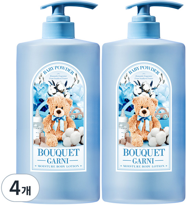 부케가르니 모이스처 바디로션 베이비파우더향, 1L, 4개