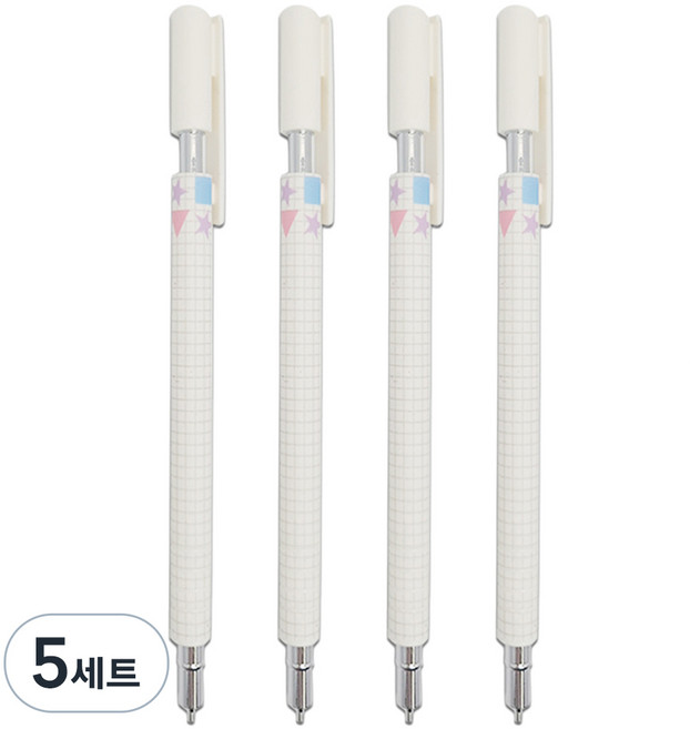 문구담 고급샤프 0.5mm 4p, 화이트, 5세트