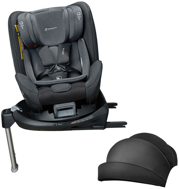 다이치 블리바 360 프로 아이사이즈 카시트 + 선바이저 세트 일체형, 투톤블랙