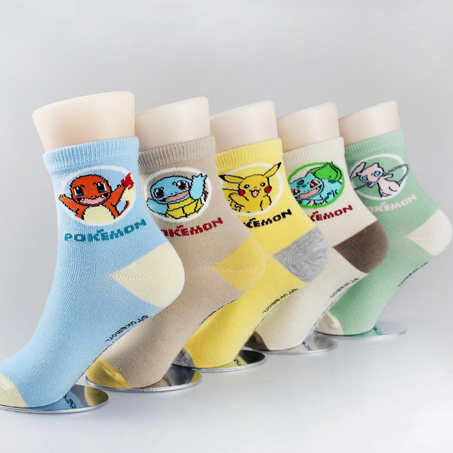 아동용 포켓몬스터 중목 양말 PK-08 5족 세트