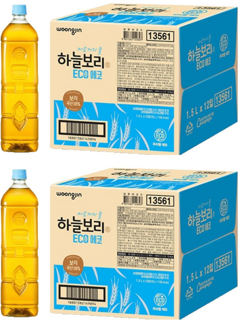 하늘보리 에코 무라벨, 1.5L, 24개