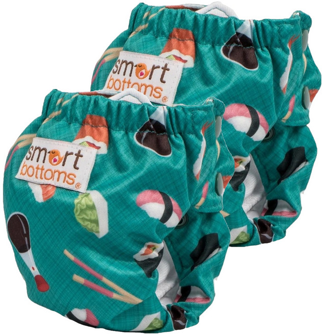smart bottoms Diaper 2.0 新生兒 布尿布 2.7~7.3 kg, You're My Soy-Mate 藍色, 2件