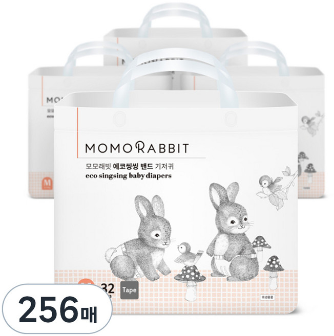 모모래빗 에코씽씽 밴드형 기저귀 아동공용, 중형(M), 256매
