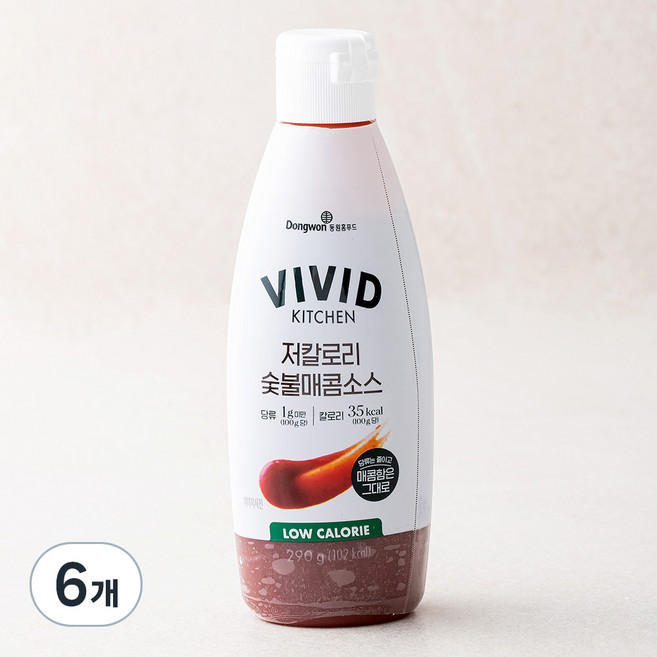 비비드키친 저칼로리 숯불매콤 소스, 290g, 6개