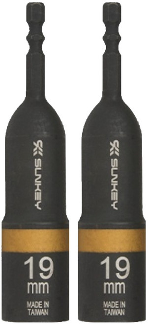 SUNKEY 一體式長鑽頭套筒 19mm SKB-19G, 2個